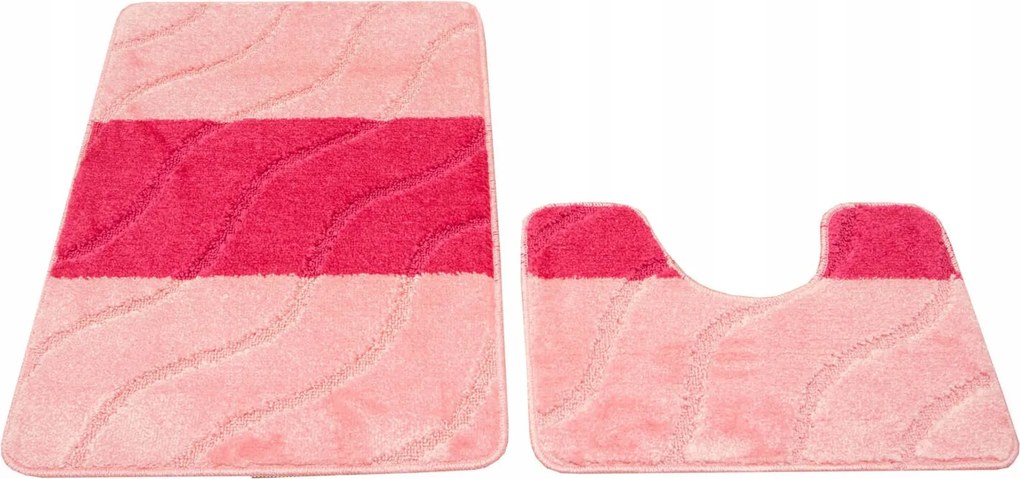 2 részes Fürdőszobaszőnyeg Gumírozott Kétrészes Szett Rózsaszín Fiori Szett