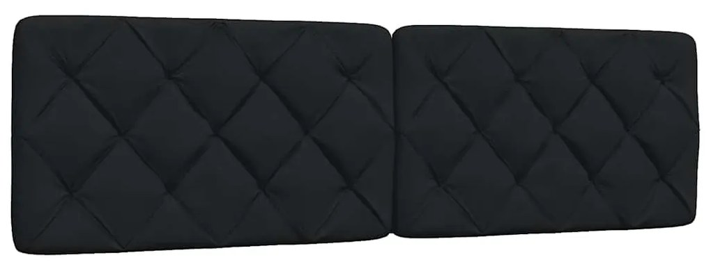 fekete szövet ágy matraccal 180x200 cm