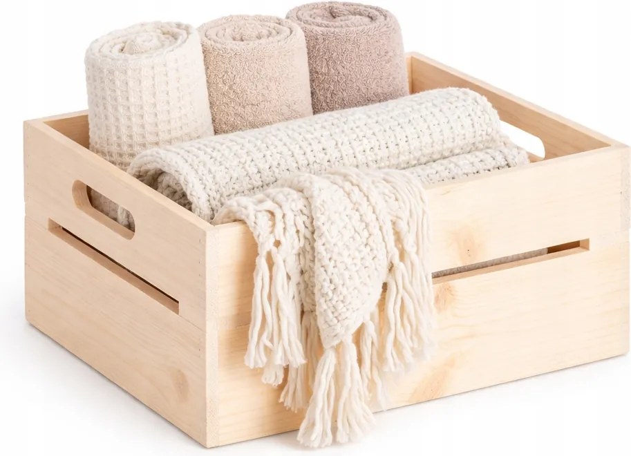 Fa Tároló Doboz Fogantyúkkal 30×20