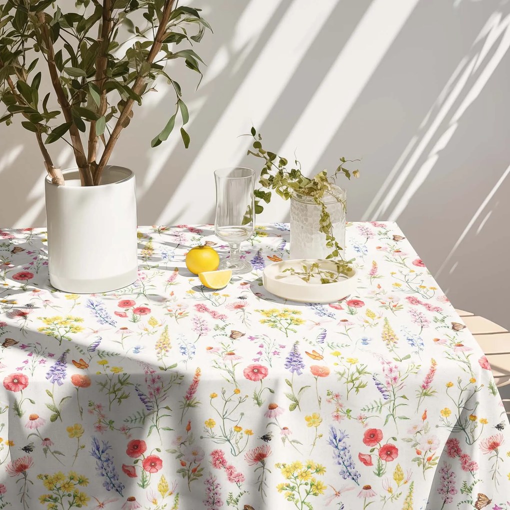 Goldea szögletes terítő valencia - virágzó mező 120 x 140 cm