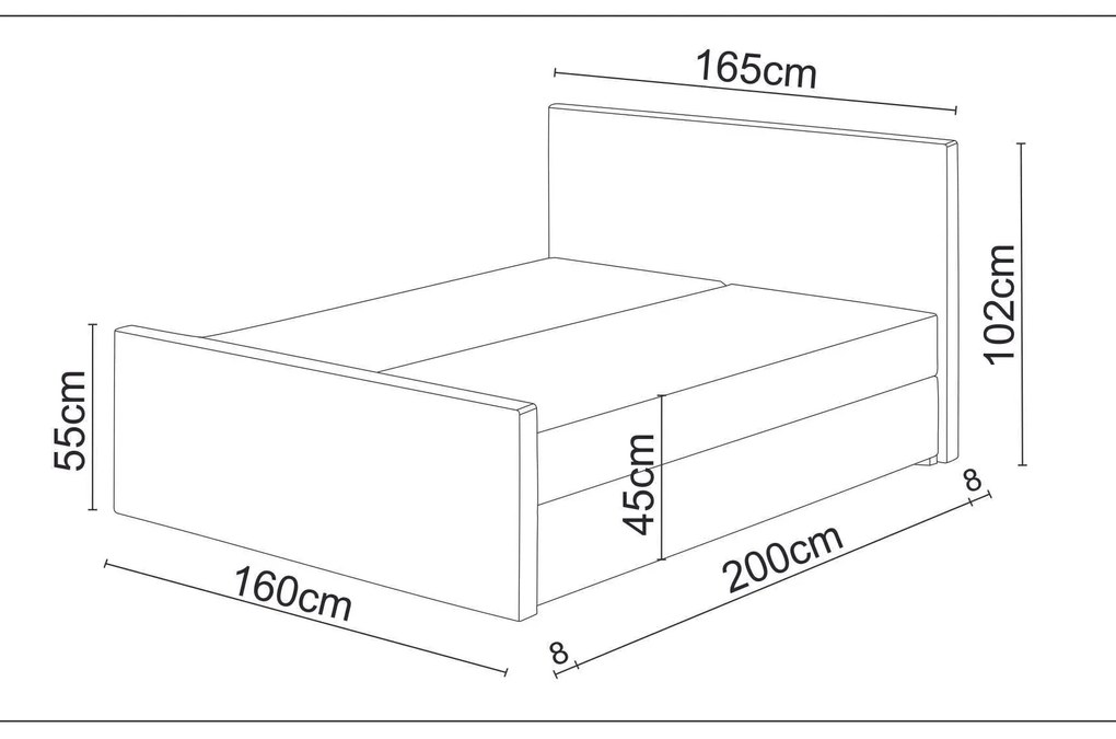 Franciaágy Boxspring 140 cm Milagros 3 (bézs) (matraccal és tárolóhellyel). 1047243