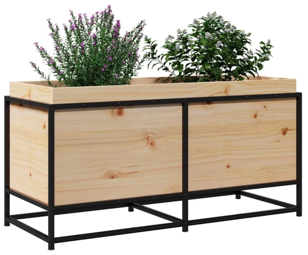 tömör fenyőfa kerti virágláda 100 x 40 x 50 cm