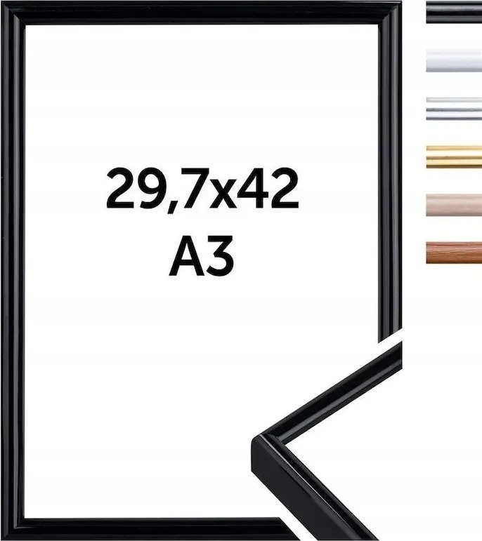 Doerr New York Fekete 29,7x42cm, A3 képkeret (paszpartu 21x29,7cm-eshez, A4)