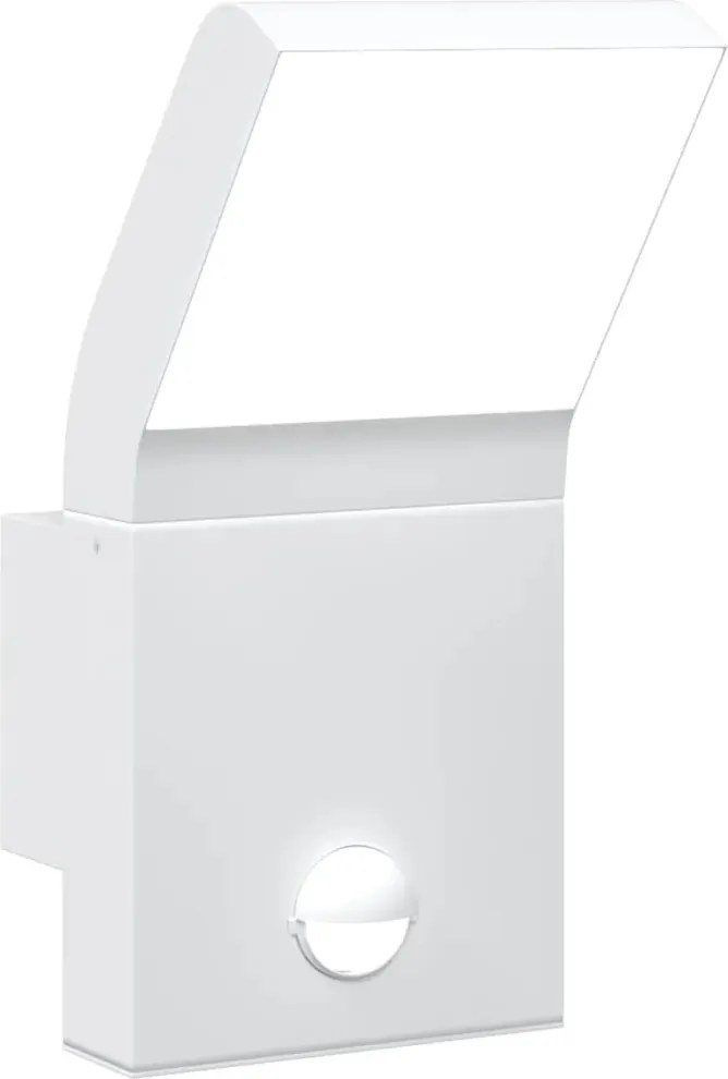 Kültéri Led fali lámpa érzékelővel, fehér, öntött alumínium