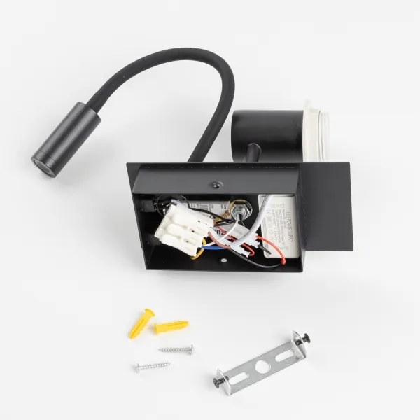 Brilagi - LED Fali lámpa NUBILA 1xE27/25W/230V + LED/3W fekete/fehér