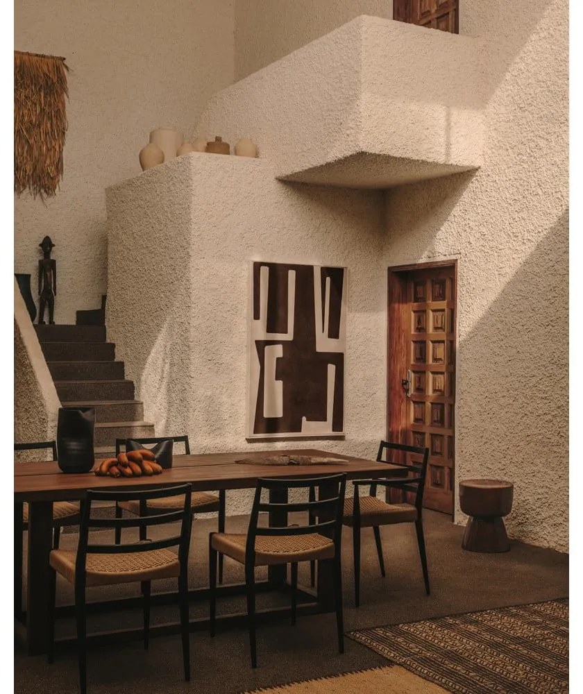 Fekete-natúr színű tölgyfa étkezőszék szett 2 db-os Analy – Kave Home