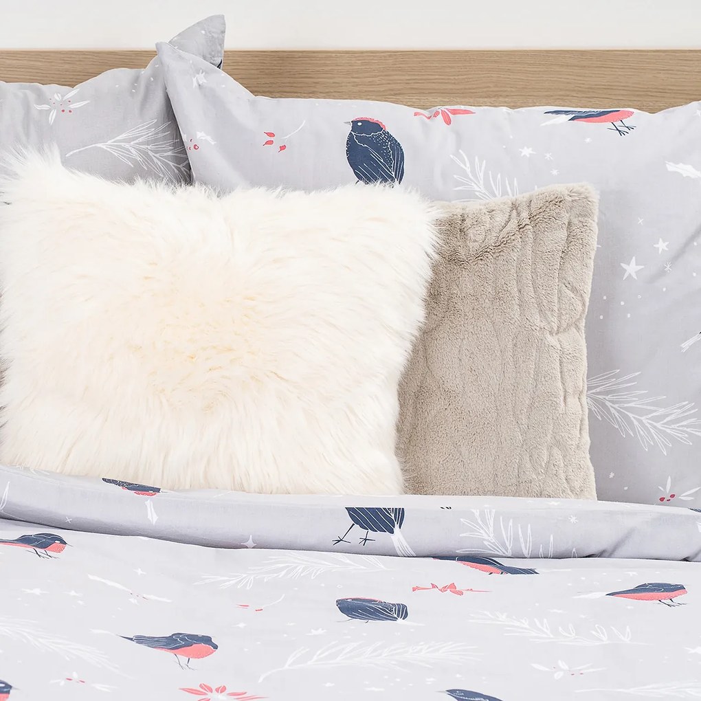 4Home Winter Robin pamut ágyneműhuzat, 140 x 200 cm, 70 x 90 cm