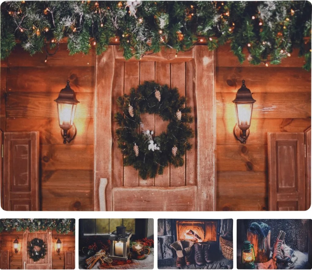 Karácsonyi lábtörlő RUSTIC WELCOME 38x58 cm - több változatban Változat: Gyertya