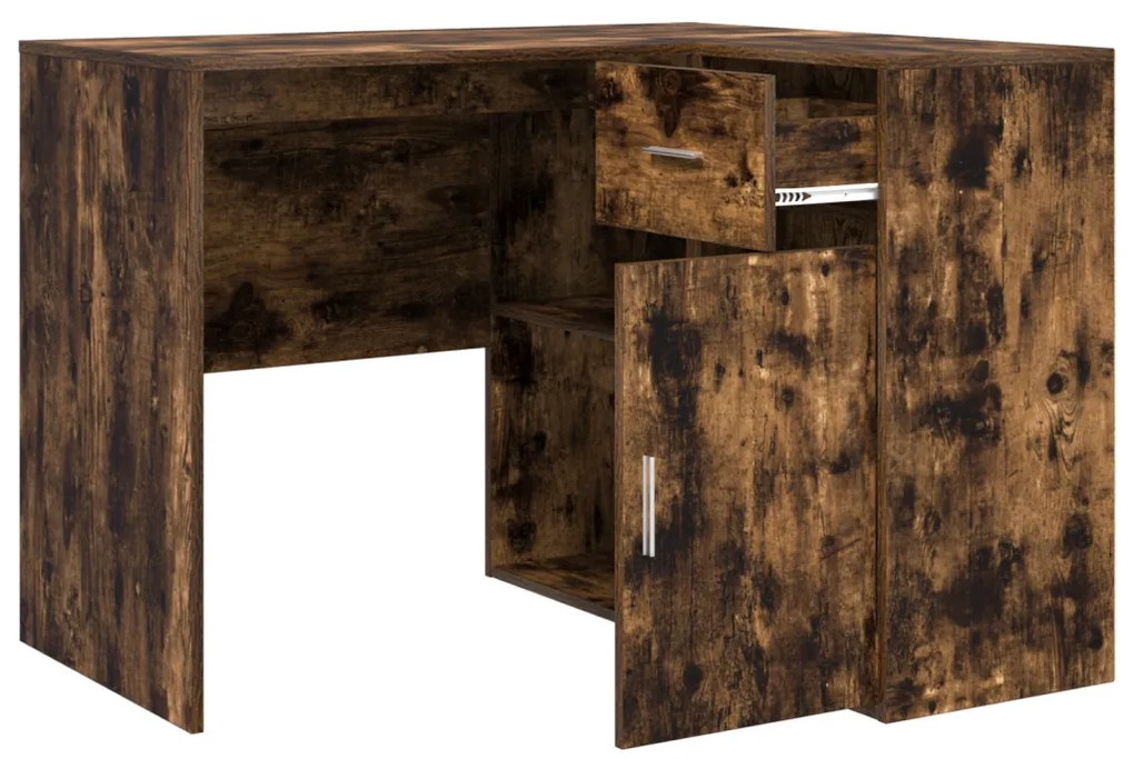 Sarok Íróasztal Füstölt Tölgy 102x88x75 cm Hajlított Fa