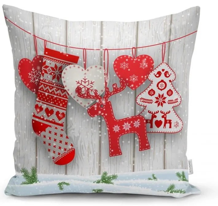 Snowflakes 4 db karácsonyi párnahuzat és asztali futó szett - Minimalist Cushion Covers