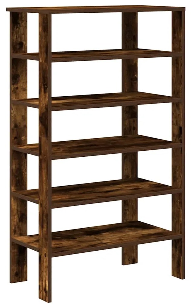 füstös tölgy színű szerelt fa cipőtartó 61x32x105 cm