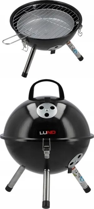 Hordozható Faszenes Grill, Nyársrács 32CM Lund 99922