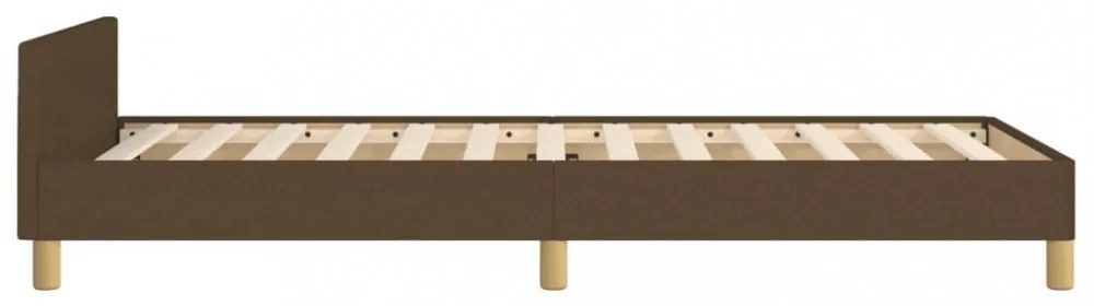 sötétbarna szövet ágykeret fejtámlával 90 x 190 cm