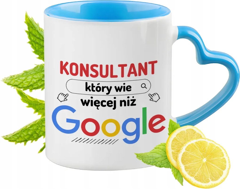 Tanácsadónak Kék Bögre Szív Alakú Füllel Ajándék