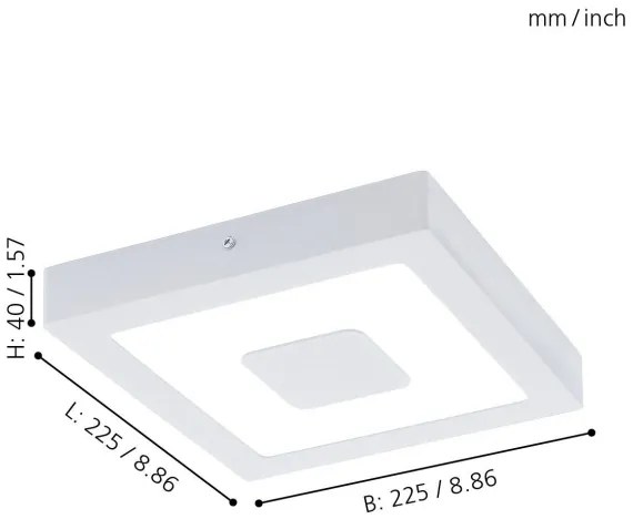 Eglo 96488 - IPHIAS LED kültéri mennyezeti lámpa 16,5W IP44