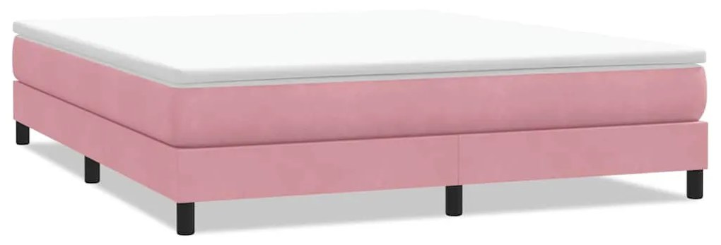 vidaXL rózsaszín bársony rugós ágy matrac nélkül 180x210 cm
