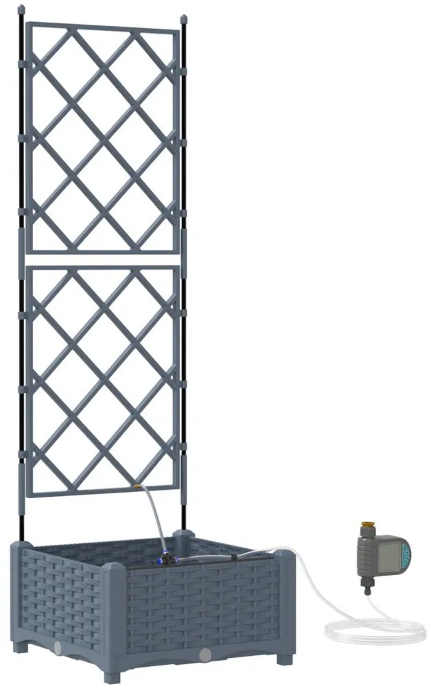 Kerti ültetők Világosszürke 40 x 40 x 126 cm Acél