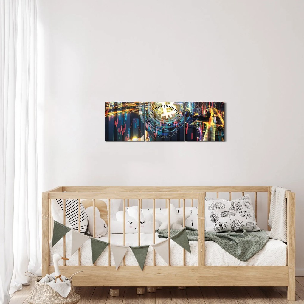 Kép - A befektetések városa (órával) (90x30 cm)