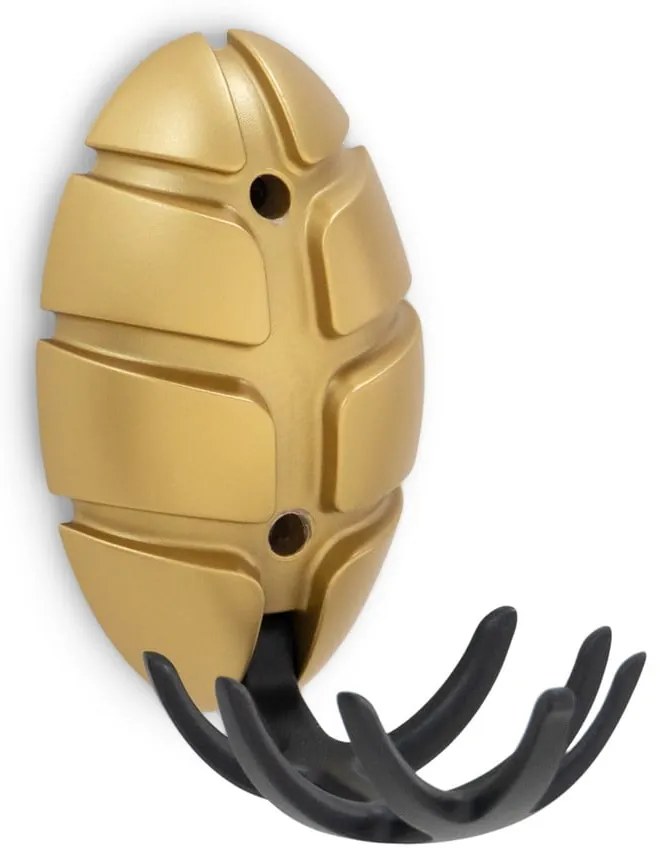 Fekete-aranyszínű fali műanyag akasztó Bug – Spinder Design