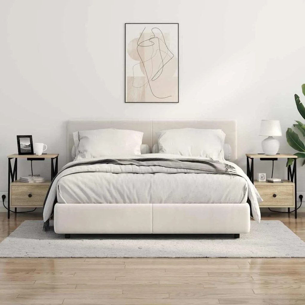 vidaXL Éjjeliszekrény 2 pcs Sonoma tölgy 41,5 x 40,5 x 55 cm Faanyag