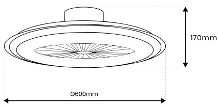 LED Dimmelhető mennyezeti lámpa ventilátorral ZEPHYR LED/48W/230V fekete + távirányító
