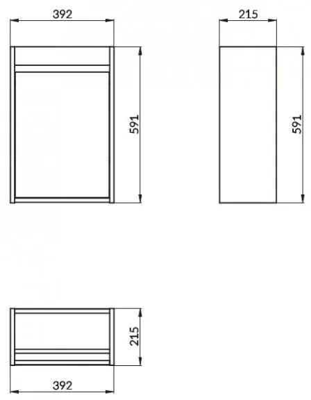 Cersanit Crea, akasztós szekrény + mosdó 40cm, SET B102, fehér, S801-276