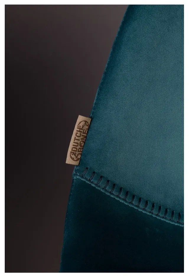 2 db-os petróleumkék bárszék szett bársony kárpittal, magasság 106 cm - Dutchbone