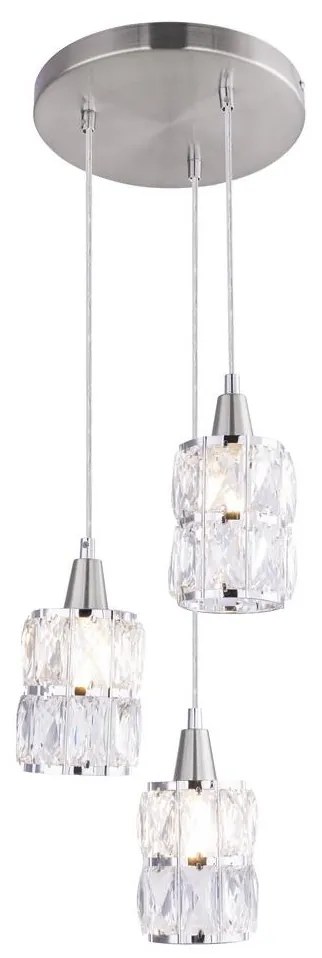 Globo 15760-3 - kristály csillár zsinóron WOLLI 3xE14/40W/230V 15760-3