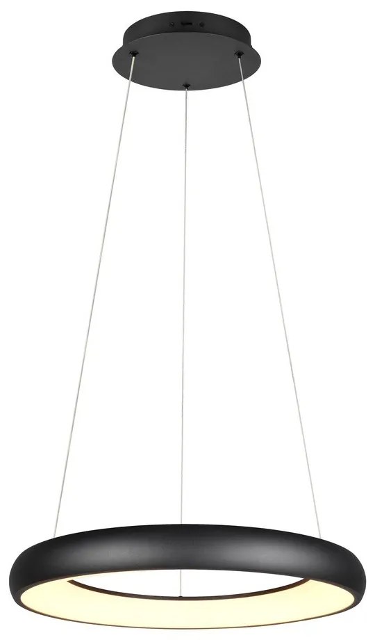 Matt fekete LED dimmelhető függőlámpa fém búrával ø 62 cm Cardona – Trio
