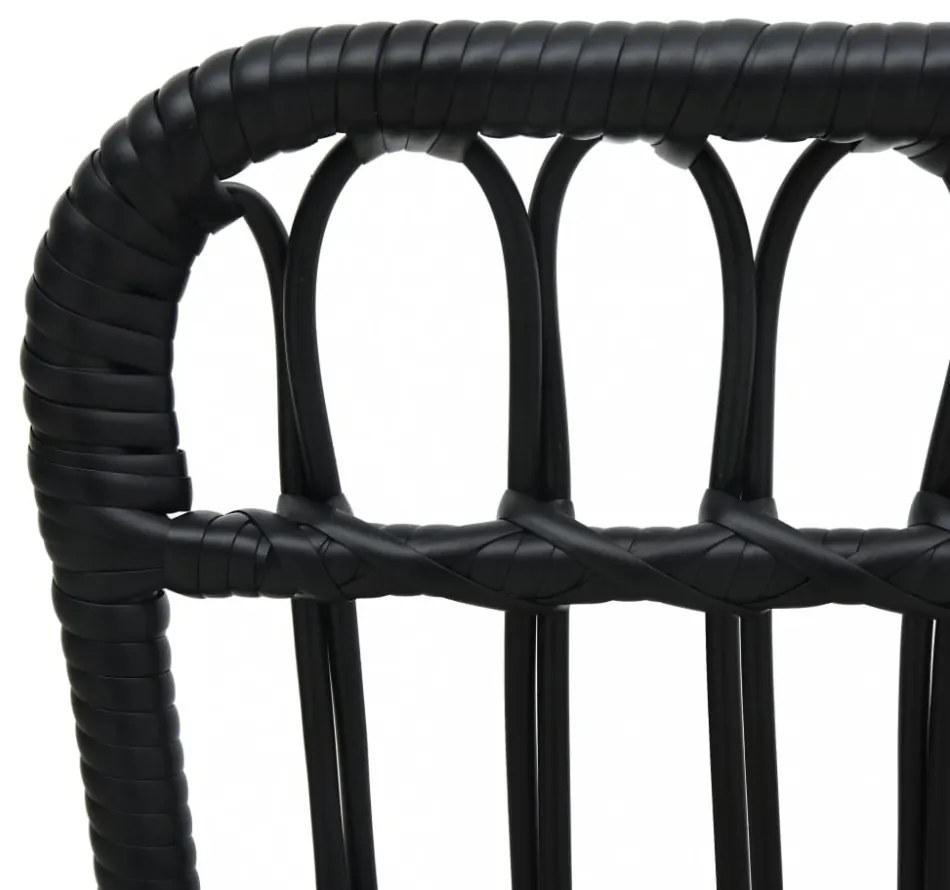 fekete polyrattan kerti szék