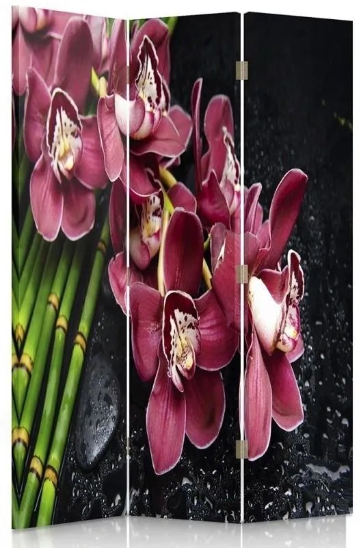 Gario Paraván Orchidea bambusszal Méret: 180 x 170 cm, Kivitelezés: Klasszikus paraván