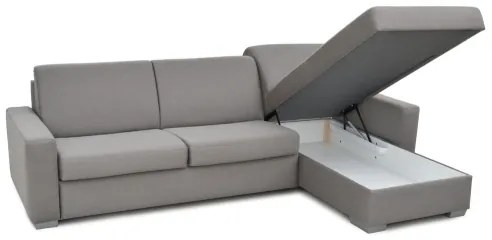 LEKA sarokkanapé ágyazható, tárolós, szürke, L alakú, mindennapi használatra