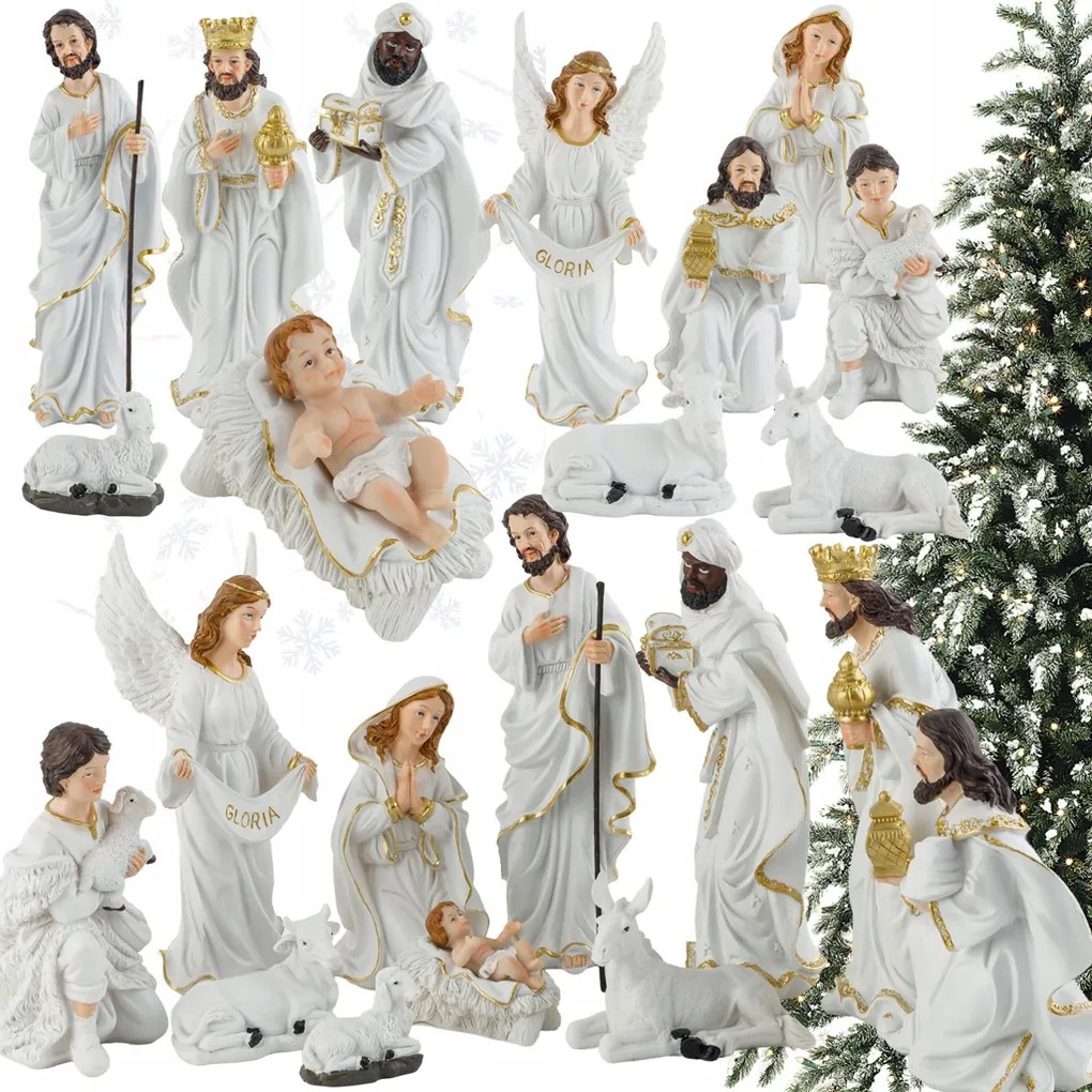 Karácsonyi betlehem gipszfigura 30 cm Prémium Szent Család