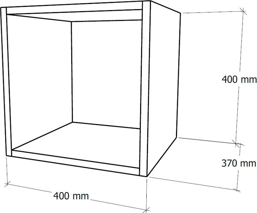 Boxie nyitott fali szekrény 40x40x37 cm petrol kék