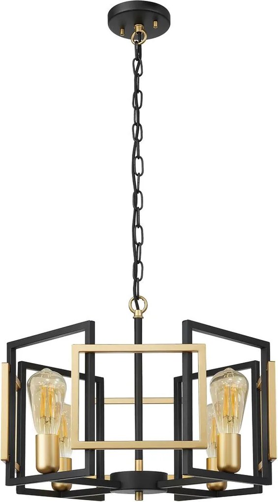 Italux loft modern függeszték primero matt fekete arany itxpnd-44003-4-bk-gd
