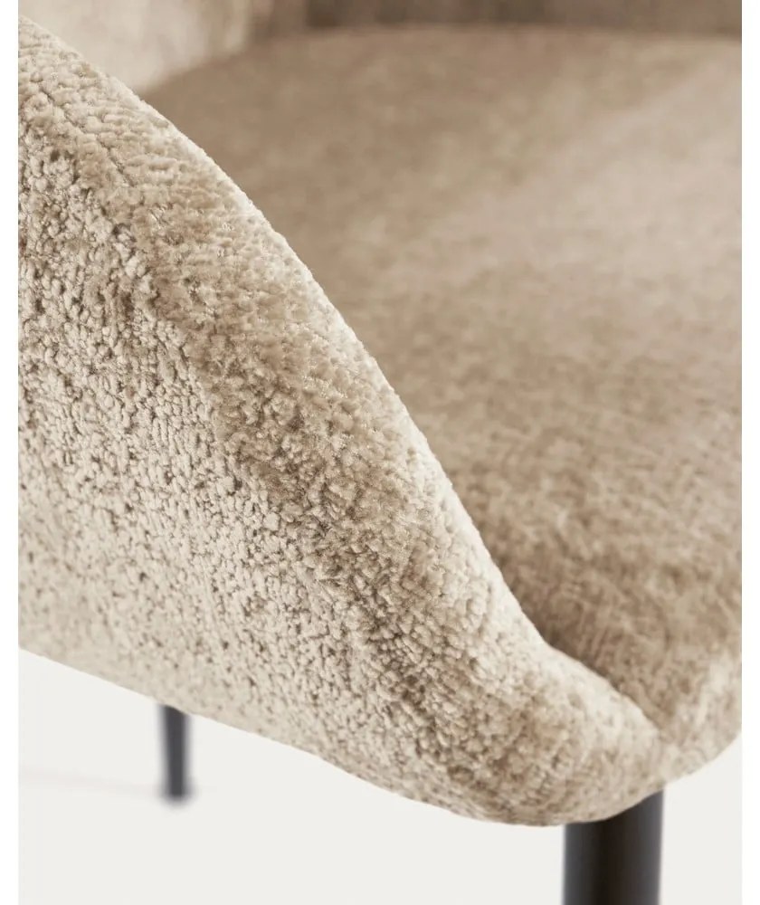 Bézs kárpitozott étkezőfotel Konna – Kave Home