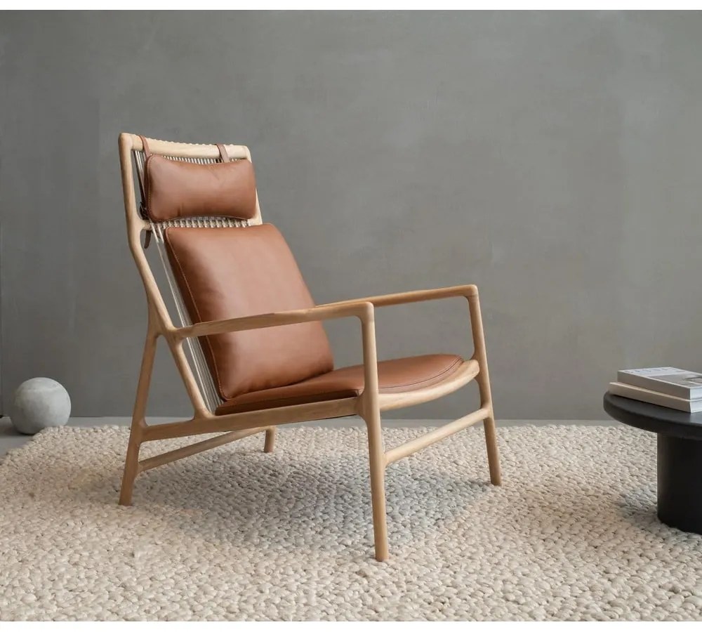 Dedo tölgyfa fotel szürke szövet ülőrésszel - Gazzda