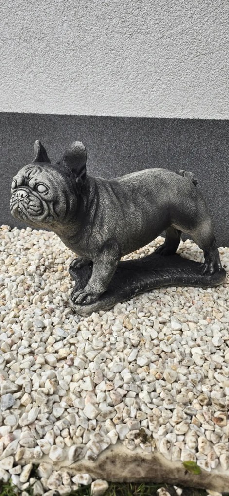 Kutya figura Francia bulldog Nagy beton kutyus kerti dekoráció XXL