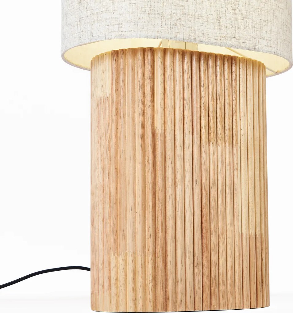 Japandi állólámpa fa, vászonernyővel 90cm - Lamel