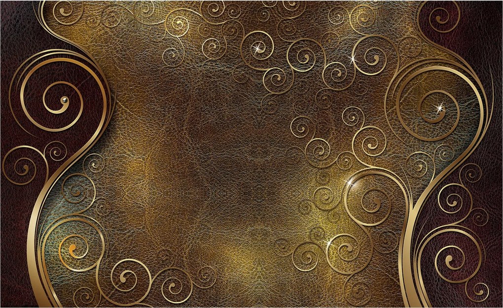 Fotótapéta Arany spirálok absztrakt luxus sötét háttér 416x254 +ragasztó