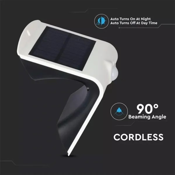 LED Napelemes érzékelős fali lámpa LED/1.5W/3,7V IP65 fehér