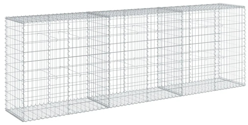 horganyzott vas gabion kosár fedéllel 300 x 50 x 100 cm