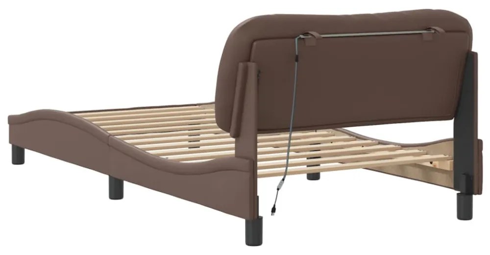 barna ágykeret LED-ekkel matrac nélkül Hvar 100 x 200 cm