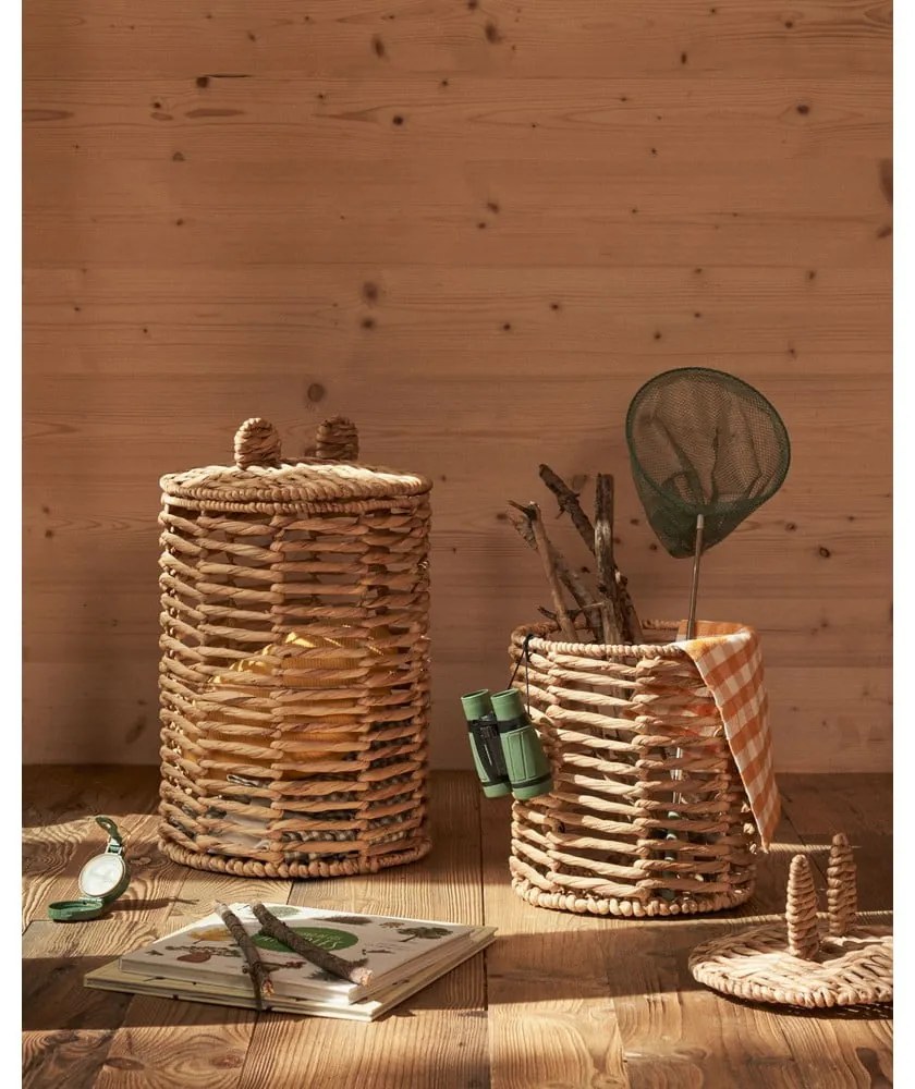 Natúr színű vízijácint játéktároló kosár szett 2 db-os ø 30x50 cm Venezia – Kave Home