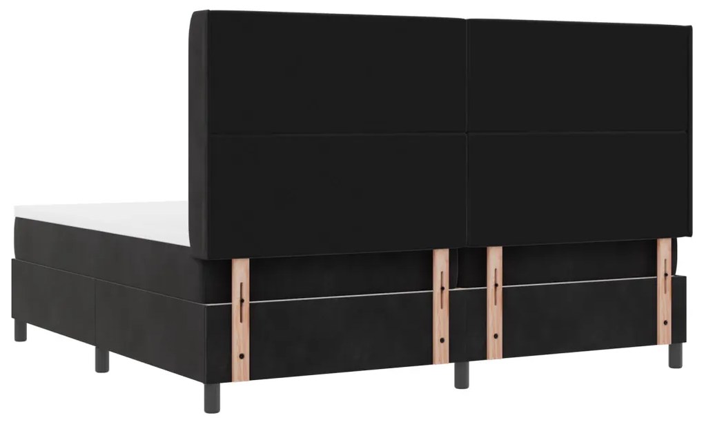 Boxspring Ágy Matracra Fekete 200x200 cm Bársonyos