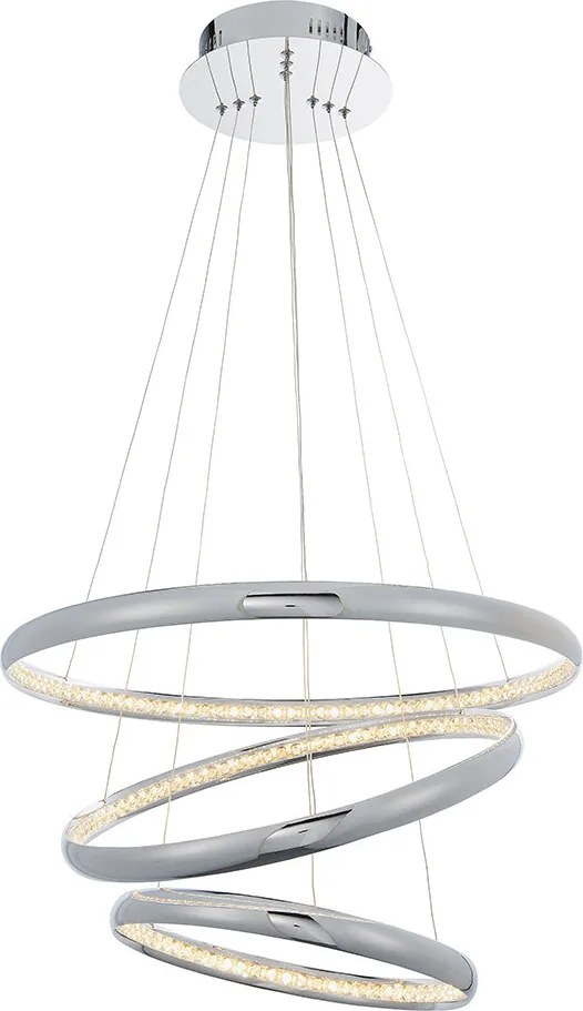 ENDON 90292 OAZIS Modern Led Függesztett Lámpa Króm, Átlátszó LED IP20