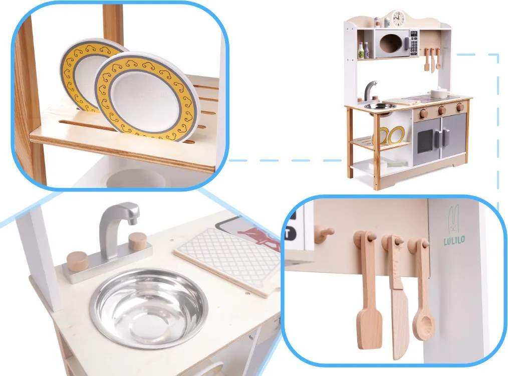 LULILO Gyermek fakonyha MDF KUKETO + kiegészítők