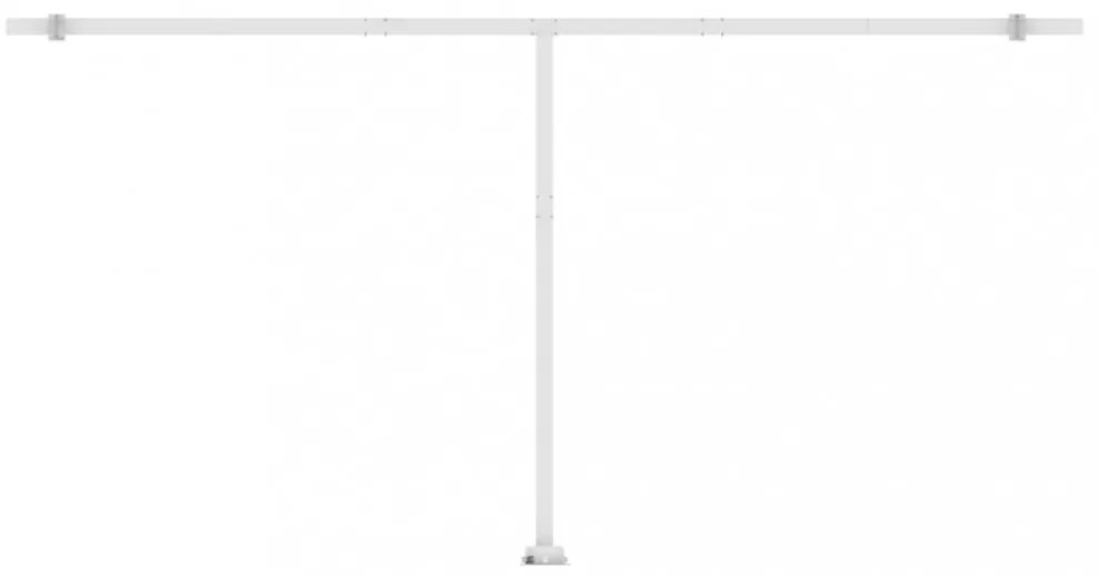 krémszínű kézzel kihúzható póznás napellenző 600 x 300 cm