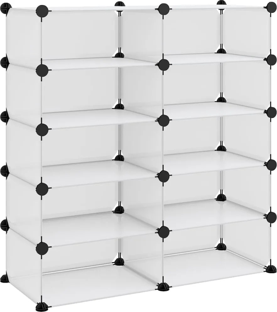 vidaXL átlátszó polipropilén cipőtartó 84x32x88,5 cm