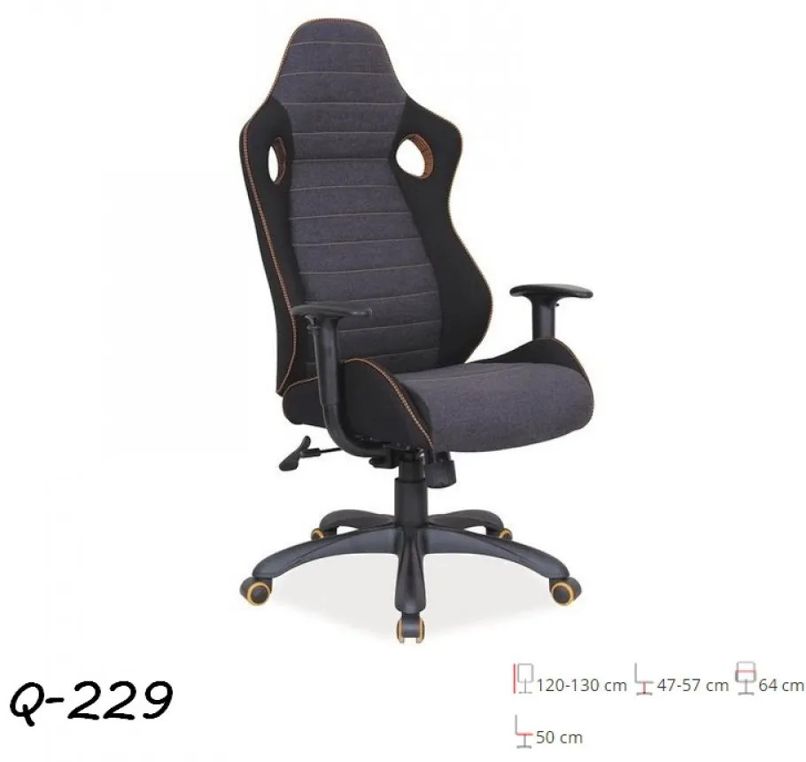 Q-229 Főnöki Forgószék Szürke-Fekete
